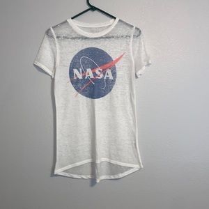White NASA burnout tee shirt